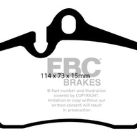 EBC 04-08 Porsche Boxster (Cast Iron Rotors only) 2.7 Yellowstuff Rear Brake Pads - Brakes &
