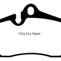 EBC 04-08 Porsche Boxster (Cast Iron Rotors only) 2.7 Yellowstuff Rear Brake Pads - Brakes &