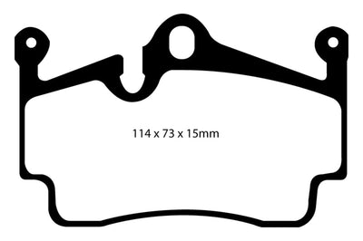 EBC 04-08 Porsche Boxster (Cast Iron Rotors only) 2.7 Yellowstuff Rear Brake Pads - Brakes &