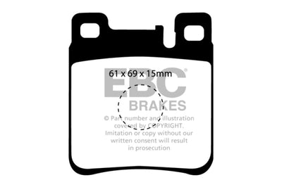 EBC 05-06 Chrysler Crossfire 3.2 SRT6 Yellowstuff Rear Brake Pads - Brakes Rotors &