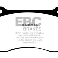 EBC 05-10 Chrysler 300C 6.1 SRT8 Yellowstuff Front Brake Pads (Excl 6 Piston Calipers) - Brakes Rotors &
