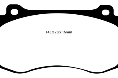EBC 05-10 Chrysler 300C 6.1 SRT8 Yellowstuff Front Brake Pads (Excl 6 Piston Calipers) - Brakes Rotors &