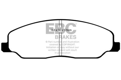EBC 05-10 Ford Mustang 4.0 Yellowstuff Front Brake Pads - Brakes Rotors &
