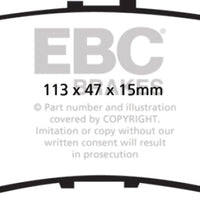 EBC 05-10 Honda Odyssey 3.5 Greenstuff Rear Brake Pads (For 11.7in. Rotors) - Brakes Rotors &