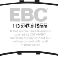 EBC 05-10 Honda Odyssey 3.5 Greenstuff Rear Brake Pads (For 11.7in. Rotors) - Brakes Rotors &
