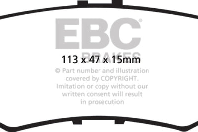 EBC 05-10 Honda Odyssey 3.5 Greenstuff Rear Brake Pads (For 11.7in. Rotors) - Brakes Rotors &