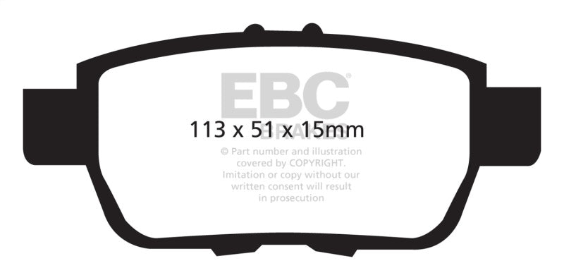 EBC 05-14 Honda Ridgeline 3.5 Greenstuff Rear Brake Pads - Brakes Rotors &