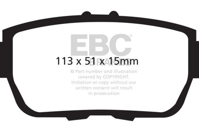EBC 05-14 Honda Ridgeline 3.5 Greenstuff Rear Brake Pads - Brakes Rotors &