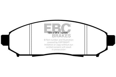 EBC 05 + Nissan Frontier 2.5 2WD Greenstuff Front Brake Pads - Brakes Rotors &