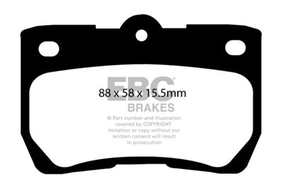 EBC 06-07 Lexus GS300 3.0 Yellowstuff Rear Brake Pads - Brakes Rotors &