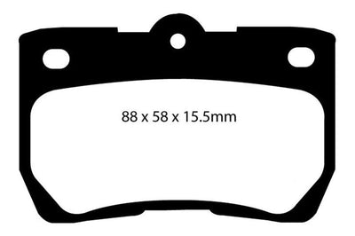 EBC 06-07 Lexus GS300 3.0 Yellowstuff Rear Brake Pads - Brakes Rotors &