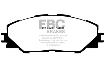 EBC 06-08 Toyota RAV 4 2.4 (3rd Row Seats) Greenstuff Front Brake Pads - Brakes Rotors &