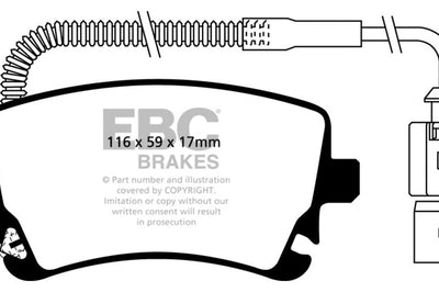 EBC 06-09 Audi RS4 4.2 (Cast Iron Rotors) Bluestuff Rear Brake Pads - Brakes Rotors &