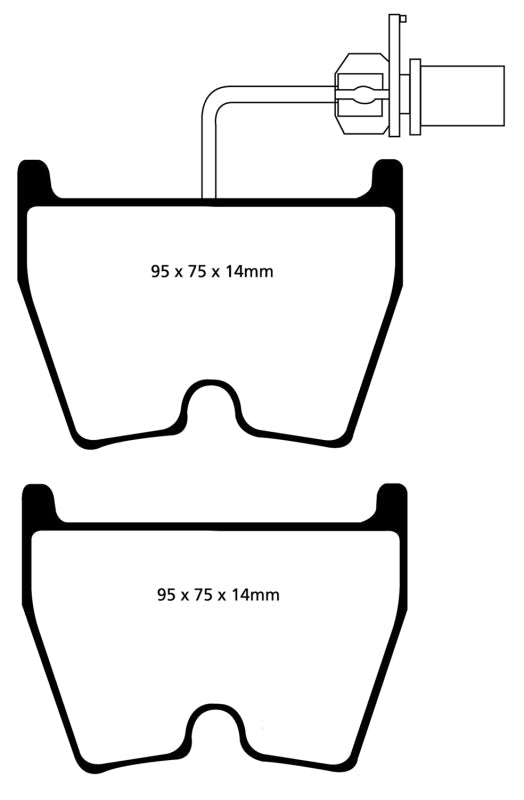 EBC 06-09 Audi RS4 4.2 (Cast Iron Rotors) Yellowstuff Front Brake Pads - Brakes Rotors &