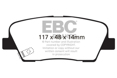 EBC 06-09 Hyundai Entourage 3.8 Yellowstuff Rear Brake Pads - Brakes Rotors &