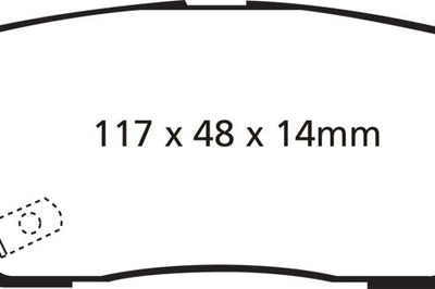 EBC 06-09 Hyundai Entourage 3.8 Yellowstuff Rear Brake Pads - Brakes Rotors &