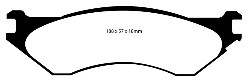 EBC 06-11 Dodge Ram 1500 Mega Cab 2WD Yellowstuff Rear Brake Pads - Brakes Rotors &