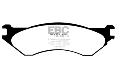 EBC 06-11 Dodge Ram 1500 Mega Cab 2WD Yellowstuff Rear Brake Pads - Brakes Rotors &