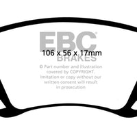 EBC 06-13 Audi A3 2.0 Turbo (Girling rear caliper) Yellowstuff Rear Brake Pads - Brakes Rotors &