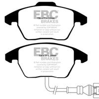 EBC 06-13 Audi A3 2.0 Turbo (Girling rear caliper) Yellowstuff Front Brake Pads - Brakes Rotors &