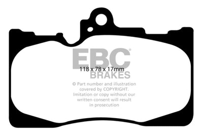 EBC 07-08 Lexus GS350 3.5 RWD Yellowstuff Front Brake Pads - Brakes Rotors &