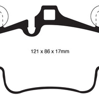 EBC 07-08 Porsche 911 (997) (Cast Iron Rotor only) 3.6 Carrera 2 Yellowstuff Front Brake Pads - Brakes Rotors &