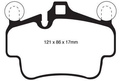 EBC 07-08 Porsche 911 (997) (Cast Iron Rotor only) 3.6 Carrera 2 Yellowstuff Front Brake Pads - Brakes Rotors &