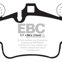 EBC 07-08 Porsche 911 (997) (Cast Iron Rotor only) 3.6 Carrera 2 Yellowstuff Front Brake Pads - Brakes Rotors &