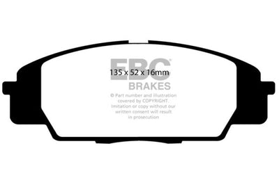 EBC 07-11 Acura CSX (Canada) 2.0 Type S Yellowstuff Front Brake Pads - Brakes Rotors &