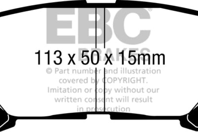EBC 07-13 Acura MDX 3.7 Greenstuff Rear Brake Pads (For 12.6in. Rotors) - Brakes Rotors &