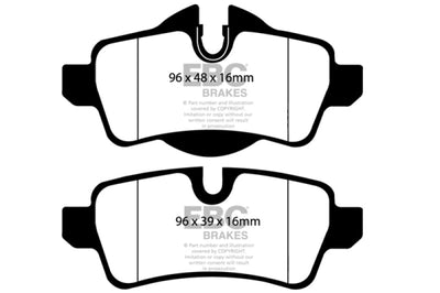 EBC 07-14 Mini Hardtop 1.6 Yellowstuff Rear Brake Pads - Brakes Rotors &
