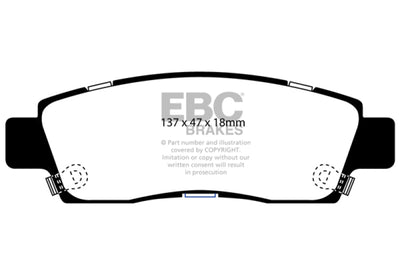 EBC 07 + Buick Enclave 3.6 Yellowstuff Rear Brake Pads - Brakes Rotors &