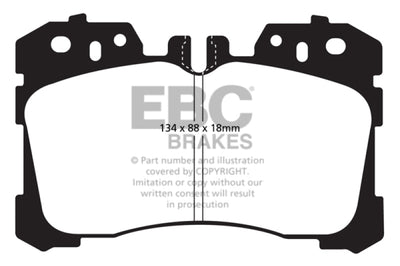 EBC 07 + Lexus LS460 4.6 Yellowstuff Front Brake Pads - Brakes Rotors &