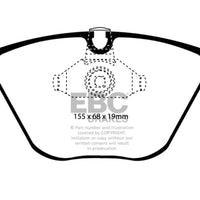 EBC 08-10 BMW M3 4.0 (E90) Yellowstuff Front Brake Pads - Brakes Rotors &
