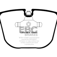 EBC 08-10 BMW M3 4.0 (E90) Yellowstuff Rear Brake Pads - Brakes Rotors &