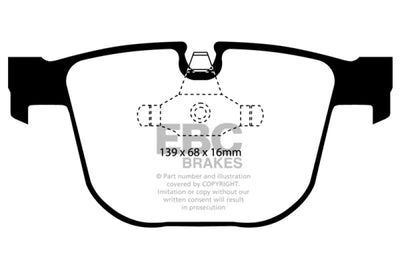 EBC 08-10 BMW M3 4.0 (E90) Yellowstuff Rear Brake Pads - Brakes Rotors &