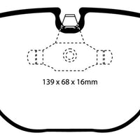 EBC 08-10 BMW M3 4.0 (E90) Yellowstuff Rear Brake Pads - Brakes Rotors &