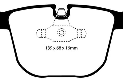 EBC 08-10 BMW M3 4.0 (E90) Yellowstuff Rear Brake Pads - Brakes Rotors &