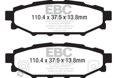 EBC 08-10 Subaru Impreza 2.5 Bluestuff Rear Brake Pads - Brakes Rotors &