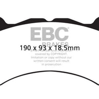 EBC 08-11 Nissan GT-R (R35) 3.8 Twin Turbo (Cast Iron Rotors) Yellowstuff Front Brake Pads - Brakes Rotors &