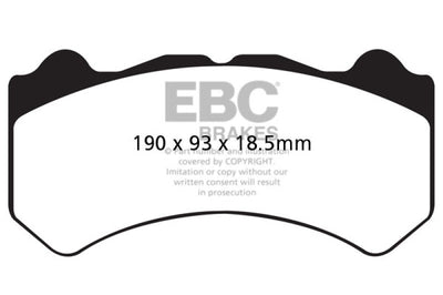 EBC 08-11 Nissan GT-R (R35) 3.8 Twin Turbo (Cast Iron Rotors) Yellowstuff Front Brake Pads - Brakes Rotors &