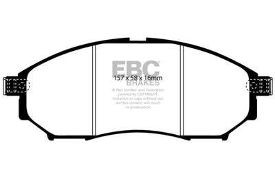 EBC 08-13 Infiniti EX35 3.5 Yellowstuff Front Brake Pads - Brakes Rotors &
