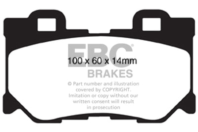 EBC 08-13 Infiniti FX50 5.0 Yellowstuff Rear Brake Pads - Brakes Rotors &