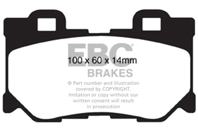 EBC 08-13 Infiniti FX50 5.0 Yellowstuff Rear Brake Pads - Brakes Rotors &