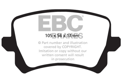 EBC 08-17 Volkswagen Passat CC Yellowstuff Rear Brake Pads - Brakes Rotors &