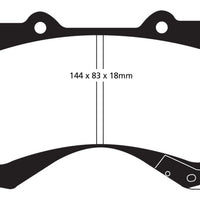 EBC 08 + Lexus LX570 5.7 Greenstuff Front Brake Pads - Brakes Rotors &