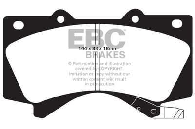 EBC 08 + Lexus LX570 5.7 Yellowstuff Front Brake Pads - Brakes Rotors &