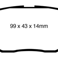EBC 09-10 Pontiac Vibe 1.8 Yellowstuff Rear Brake Pads - Brakes Rotors &