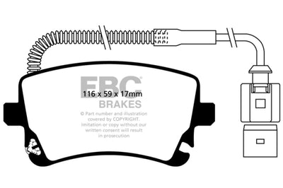 EBC 09-11 Audi A6 Quattro 3.0 Supercharged Yellowstuff Rear Brake Pads - Brakes Rotors &