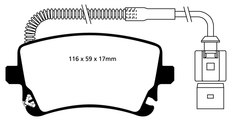 EBC 09-11 Audi A6 Quattro 3.0 Supercharged Yellowstuff Rear Brake Pads - Brakes Rotors &